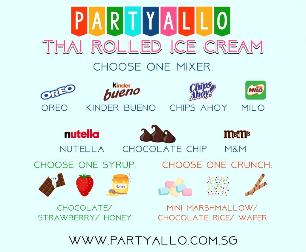 Thai rolled ice cream live station